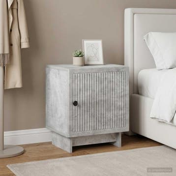 vidaXL Nachtkastje 2 st Betongrijs 43 x 34,5 x 50 cm Bewerkt, Minder dan 45 cm, Verzenden, Nieuw, Minder dan 55 cm