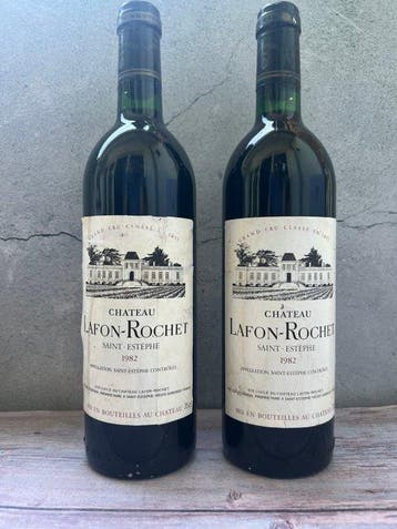 1982 Chateau Lafon-Rochet - Saint-Estèphe - 2 Flessen (0.75, Nieuw