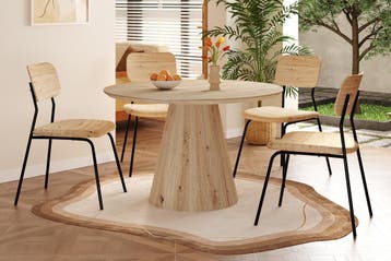 Tigo eettafel rond, kleur oude eik (nieuw, outlet), Huis en Inrichting, Tafels | Eettafels, Nieuw, Overige houtsoorten