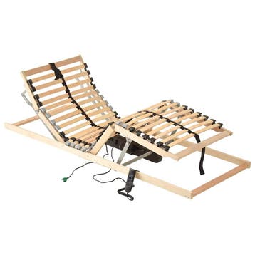 vidaXL Lattenbodem met 28 latten 7 zones elektrisch 80x200, Eenpersoons, Bruin, Verzenden, Nieuw