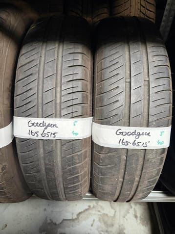 165-65-15 Goodyear Zomerbanden 5mm Incl Montage 165 65 15, Ophalen, Gebruikt, 15 inch, Band(en)