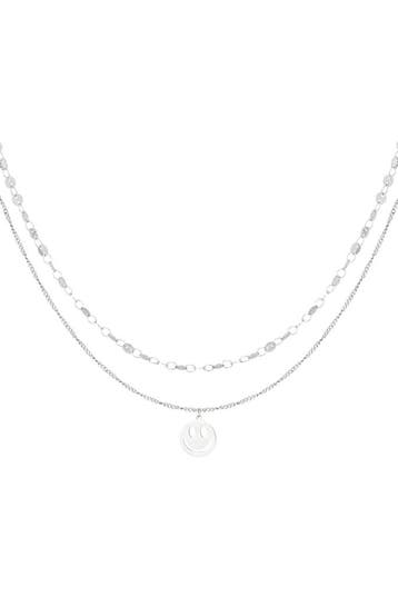 Goudlief Ketting smiley day (Gelaagde kettingen, Kettingen), Verzenden, Nieuw, Zilver, Overige materialen