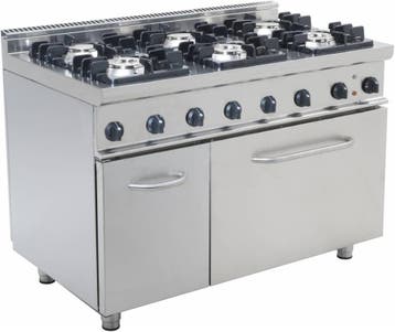 Horeca Gasoven met 6 branders en elektrische oven Saro, Verzenden, Nieuw in verpakking