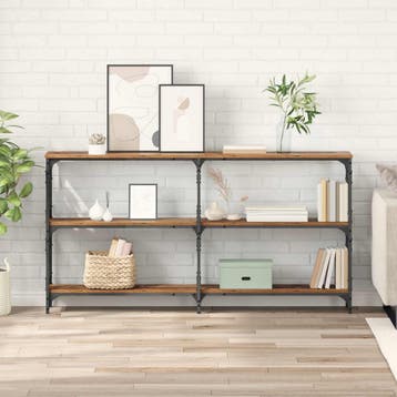 vidaXL Wandtafel Oudhout 156 x 28 x 80,5 cm Bewerkt hout, Minder dan 45 cm, Verzenden, Nieuw, 70 cm of meer