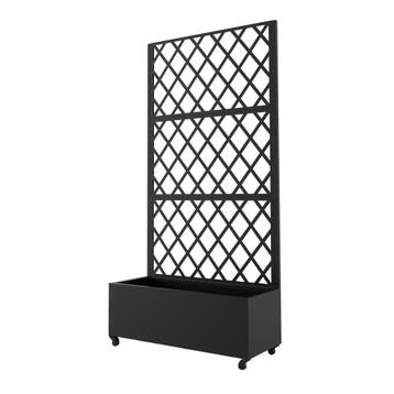 Roomdivider Malja met plantenbak 190x82x38 cm zwart casa.pro, Verzenden, Nieuw