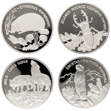 Polen. 20 Zlotych 1996/2006 - World Animals (4 stuks),