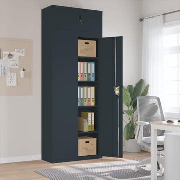 vidaXL Archiefkast 90x40x240 cm staal antracietkleurig, Verzenden, Nieuw