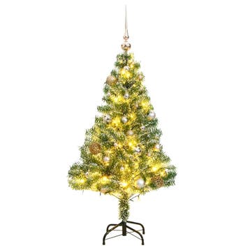 vidaXL Kunstkerstboom met 150 LEDs kerstballen en sneeuw, Verzenden, Nieuw