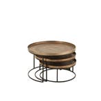 J-Line bijzettafel Rond - aluminium - roest - set van 3, Huis en Inrichting, Tafels | Salontafels, Ophalen of Verzenden, Nieuw