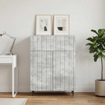 vidaXL Dressoir Betongrijs 66 x 34,5 x 92 cm Bewerkt hout, Verzenden, Nieuw, Overige houtsoorten, Minder dan 50 cm