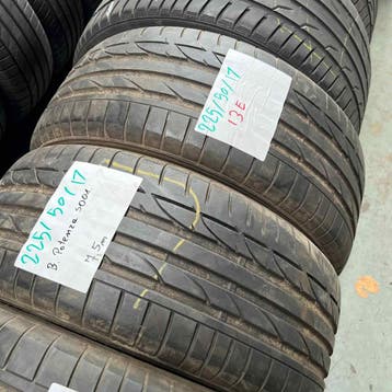 4 x Bridgestone Potenza S001 225-50-17 Zomerbanden 7,5mm, Gebruikt, 17 inch, Ophalen of Verzenden, Band(en)