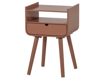 Veiling - WOOOD Nils Nachtkastje/ Bijzettafel - Hout - Oudro, Nieuw