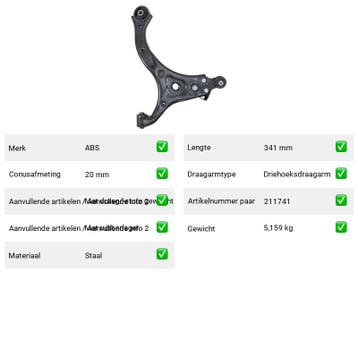 Draagarm Vooras rechts Buiten Onder Kia Grand Carnival, Verzenden, Nieuw, Kia