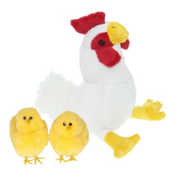 Pluche kip knuffel - 20 cm - multi kleur - kippen familie, Verzenden, Nieuw