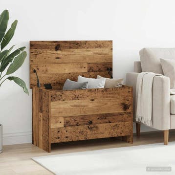 vidaXL Opbergkist met opslag Oud hout 80 x 40 x 50 cm, Huis en Inrichting, Woonaccessoires | Kisten, Verzenden, Nieuw