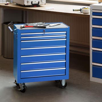 Gereedschapswagen met 7 lades - blauw, Doe-het-zelf en Verbouw, Gereedschap | Handgereedschap, Verzenden, Nieuw