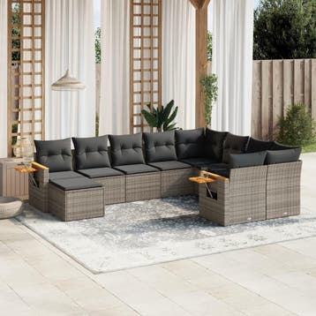 vidaXL Patio Sofa Set 7-zits Grey, Verzenden, Nieuw