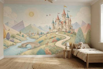Sprookjeskasteel behang – fotobehang kinderkamer, Verzenden, Fotobehang