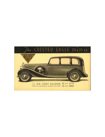 1937 ALVIS CRESTED EAGLE BROCHURE ENGELS, Nieuw, Author