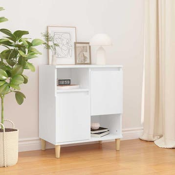 vidaXL Dressoir 60x35x70 cm bewerkt hout wit, Verzenden, Nieuw, 50 tot 100 cm, 25 tot 50 cm
