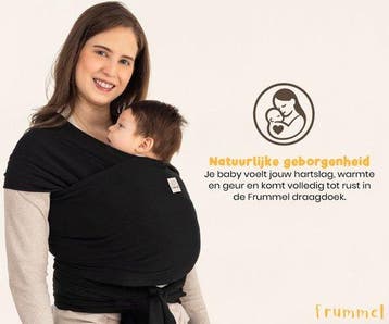 2dekans | Frummel Baby Draagdoek Zwart - Draagzak - Baby, Ophalen of Verzenden, Zo goed als nieuw