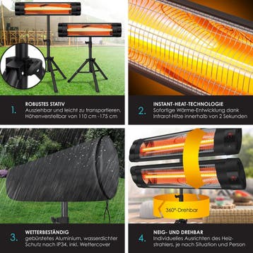 Infrarood Verwarming - Terrasverwarmer - Elektrische Heater, Tuin en Terras, Verzenden, Zo goed als nieuw