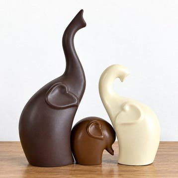 sculptuur, Scandinavian Elephant Family Set-Three