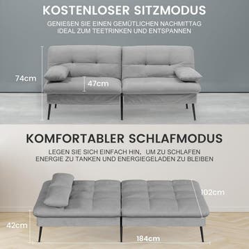 Slaapbank 2 persoons - Logeerbed - Bedbank - 174x51x72 cm -, Verzenden, Zo goed als nieuw