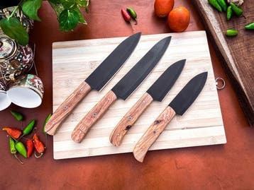 Keukenmes - Kitchen knife set - 740 - Staal, Hout,