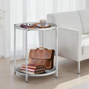 Bijzettafel Oxford 45,5x45,5x53cm - grijs, Huis en Inrichting, Verzenden, Nieuw