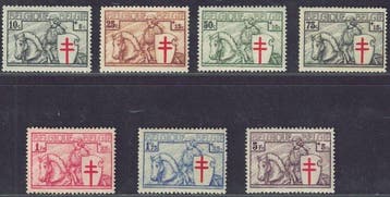 België 1934 - Reeks  Ridder, allemaal goede centrage -, Gestempeld
