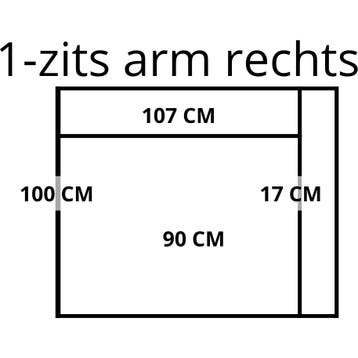 Leren elementenbank Match - element 1 zits (90) arm rechts, Industrieel, Modern, Scandinavisch, Nieuw, Ophalen of Verzenden, Rechte bank