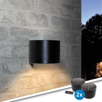 Solar LED wandlamp downlight Sven voordeelset van 2, Zonne-energie, Verzenden, Minder dan 50 watt, Wandlamp