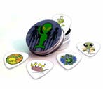 Blikje + plectrums met afbeelding van een alien, Ophalen of Verzenden, Nieuw