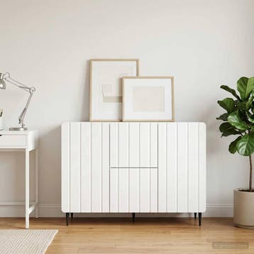 vidaXL Dressoir Wit 89 x 34,5 x 62 cm Bewerkt hout, Verzenden, Nieuw, Overige houtsoorten, Minder dan 50 cm