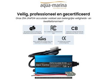 Aqua-Marina LiFePO4-acculader 12V 25A – 14,6V met SB50 en M8, Ophalen of Verzenden, Nieuw, Universele onderdelen