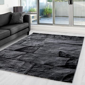 Modern Vloerkleed | Parma | Tegels | Zwart | 120x170 cm, Verzenden, Nieuw