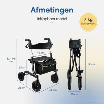 2dekans | SafeLife Rollator – Verstelbaar, Opvouwbaar & Met, Diversen, Ophalen of Verzenden, Zo goed als nieuw