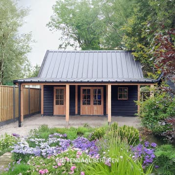 Douglas schuur constructie zadeldak 3x9mt met aanbouw 3x9mt., Tuin en Terras, Tuinhuizen, Ophalen, Tuinhuis, Nieuw, Zonder ramen