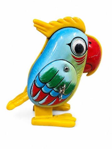 Yone - Blikken speelgoedfiguur - Yone Walking Love Bird -, Antiek en Kunst, Antiek | Speelgoed
