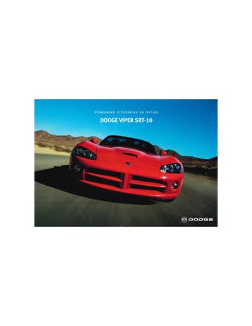 2005 DODGE VIPER SRT-10 BROCHURE NEDERLANDS, Nieuw, Author