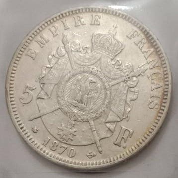Frankrijk. Napoléon III. 5 Francs 1870-A, Paris (Zonder