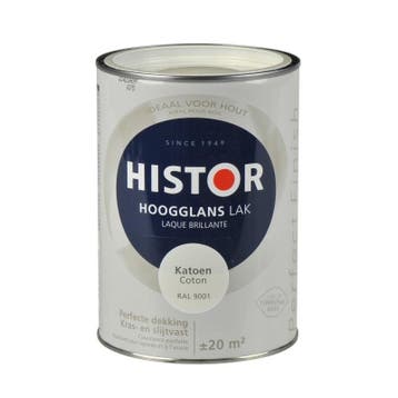 Histor Perfect Finish Hoogglans - Zwart 6372 - 1,25 liter, Zwart, Nieuw, Ophalen of Verzenden, Lak