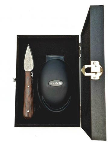 Laguiole - Oyster Knife & Oyster holder - Wengé Black handle, Antiek en Kunst