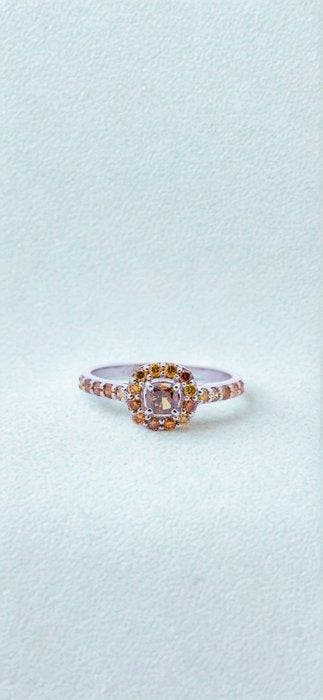 Ring - 14 karaat Witgoud - 0.73ct. tw. Diamant (Natuurlijk), Sieraden, Tassen en Uiterlijk, Ringen