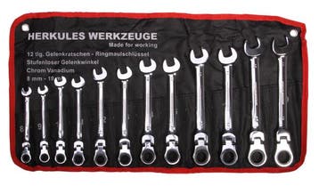 Flex Steek Ringratel Sleutel Set - 12 Delig - Sleutelset - R, Ophalen of Verzenden, Nieuw