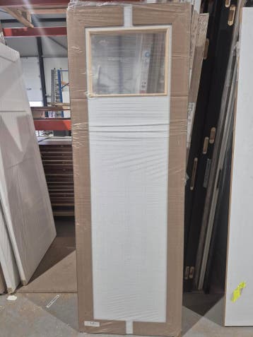 Boarddeur met glasopening 68 x 201.5 stomp, 80 tot 100 cm, Binnendeur, Nieuw, 200 tot 215 cm