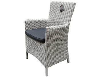 Capri dining tuinstoel wit grijs wicker set van 6, Ophalen of Verzenden, Nieuw, Wicker