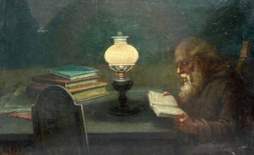 Nazzareno Sidoli (1879–1969) - Ritratto, Uomo in Lettura