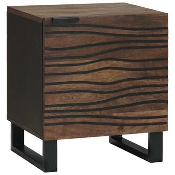 vidaXL Nachtkastje Walnotenhout 40 x 33 x 46 cm Bewerkt hout, Minder dan 45 cm, Verzenden, Nieuw, Minder dan 55 cm